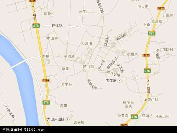 中国浙江省台州市玉环县楚门镇地图(卫星地图)图片