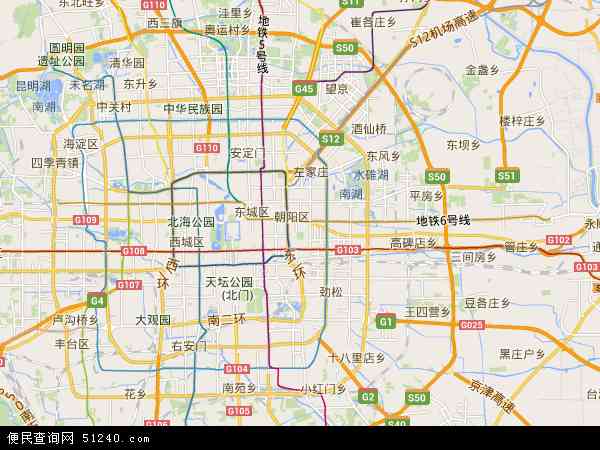 中国北京市朝阳区地图(卫星地图)
