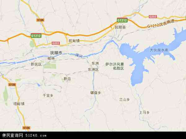 中国辽宁省抚顺市东洲区地图(卫星地图)图片