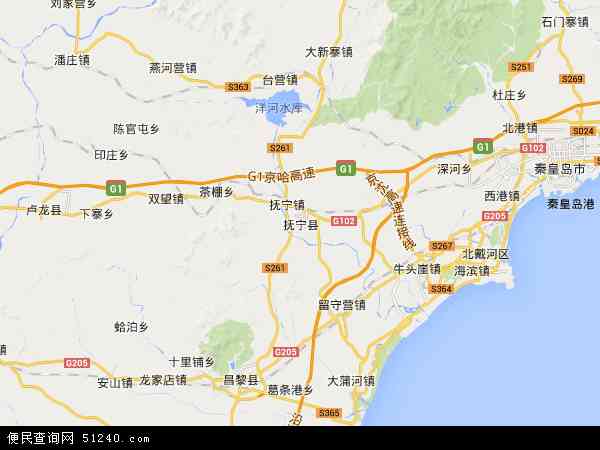 抚宁县地图 - 抚宁县卫星地图图片