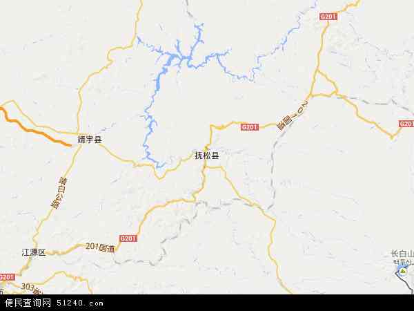 中国吉林省白山市抚松县地图(卫星地图)图片