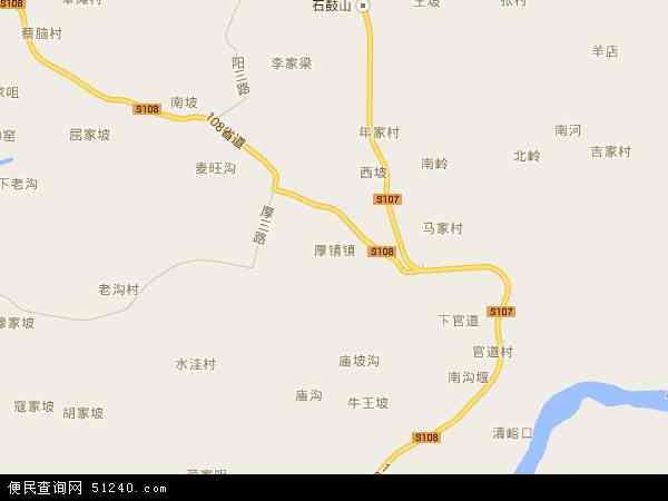 中国陕西省西安市蓝田县厚镇地图(卫星地图)图片
