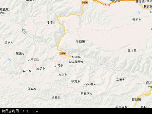 2015红河县地形图 所辖地区:三村乡垤玛乡车古乡架车图片