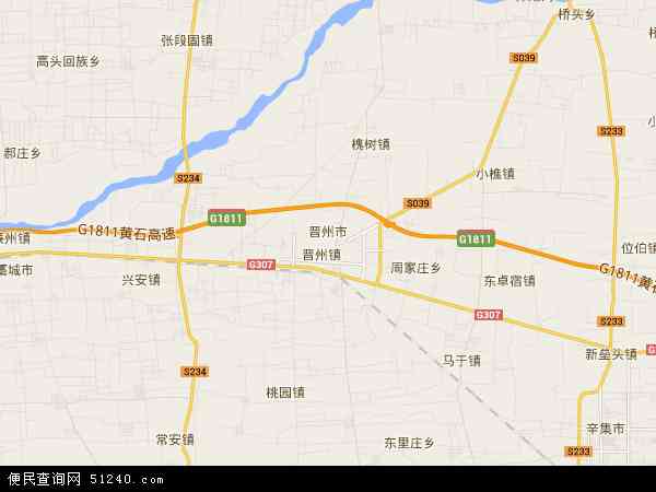 中国河北省石家庄市晋州市地图(卫星地图)图片