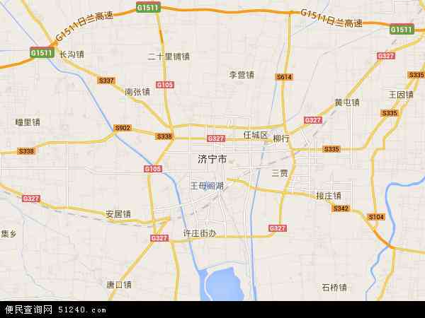 中国山东省济宁市地图(卫星地图)