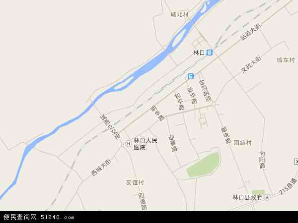 中国黑龙江省牡丹江市林口县林口镇地图(卫星地图) (600x450)图片