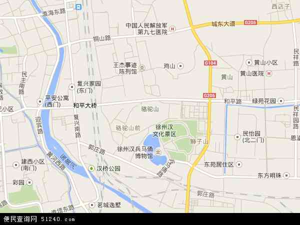 中国江苏省徐州市云龙区骆驼山地图(卫星地图)图片