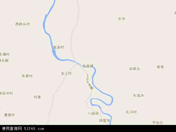 中国湖南省永州市蓝山县毛俊镇地图(卫星地图)图片