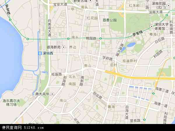 中国广东省深圳市南山区南山地图(卫星地图)