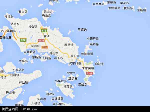 中国浙江省舟山市普陀区地图(卫星地图)图片
