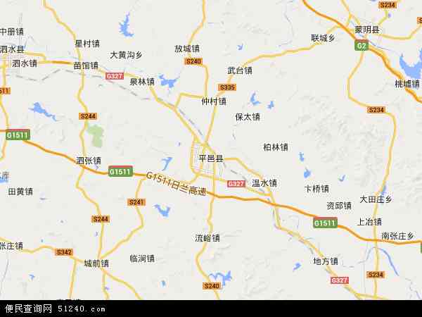 中国山东省临沂市平邑县地图(卫星地图)图片