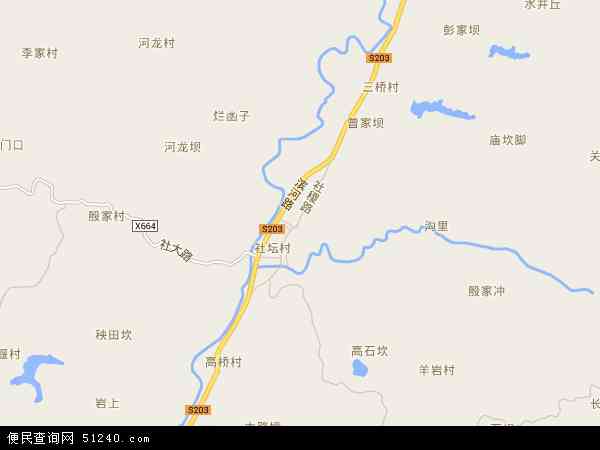 中国重庆市丰都县社坛镇地图(卫星地图)图片