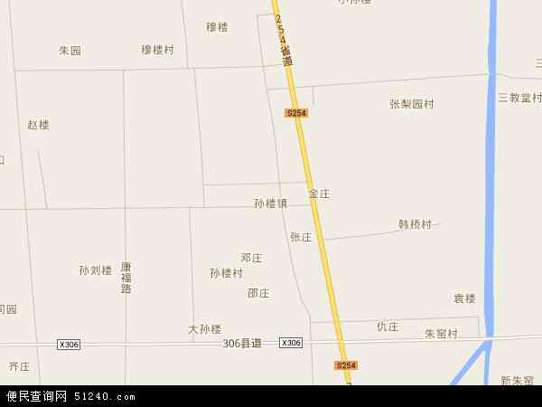中国江苏省徐州市丰县孙楼镇地图(卫星地图)图片