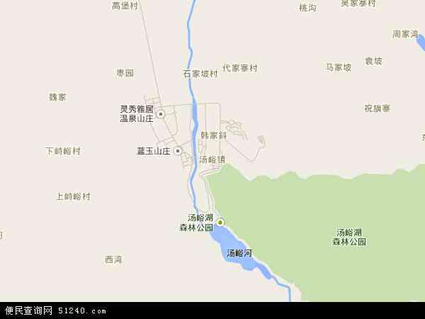中国陕西省西安市蓝田县汤峪镇地图(卫星地图)图片