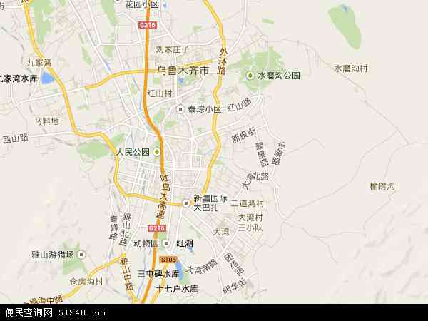 中国新疆维吾尔自治区乌鲁木齐市天山区地图(卫星地图)图片