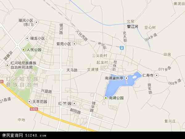 中国云南省红河哈尼族彝族自治州蒙自市文澜镇地图(卫星地图)图片