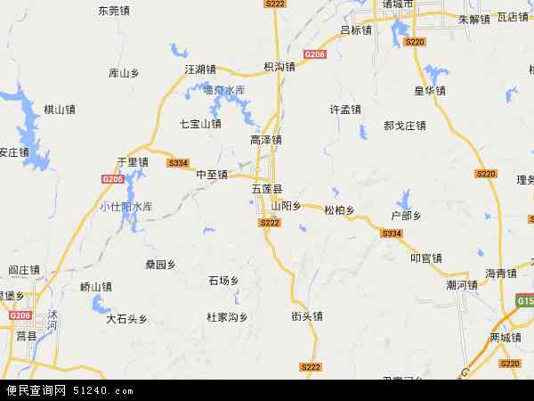 五莲县卫星地图