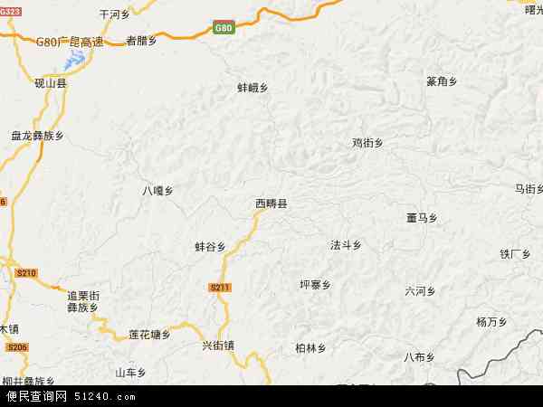 中国云南省文山壮族苗族自治州西畴县地图(卫星地图)图片