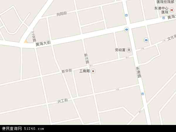 中国辽宁省丹东市东港市新兴地图(卫星地图)图片