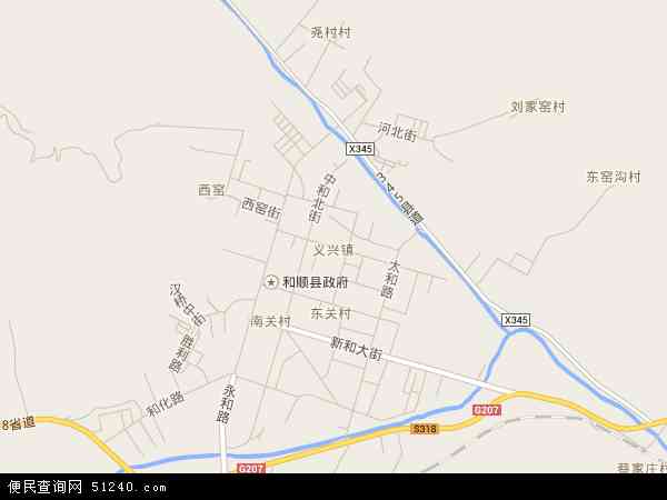 中国山西省晋中市和顺县义兴镇地图(卫星地图)图片