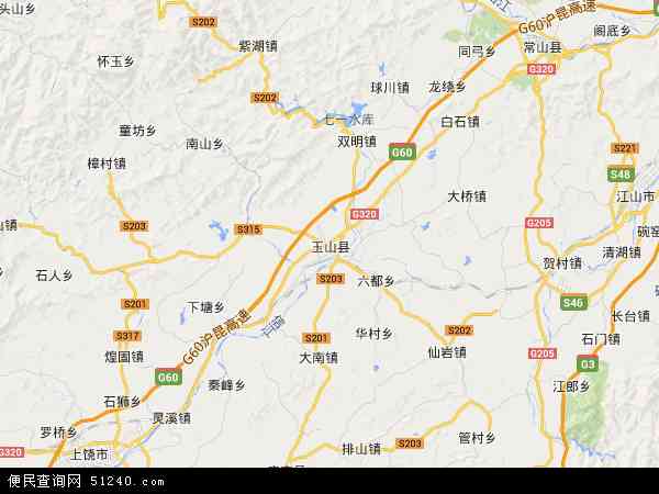 中国江西省上饶市玉山县地图(卫星地图)图片