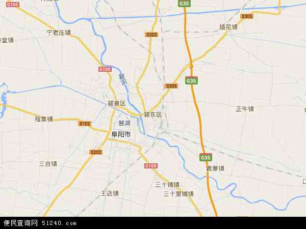 中国安徽省阜阳市颍东区地图(卫星地图)