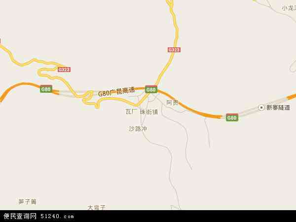 中国云南省文山壮族苗族自治州广南县珠街镇地图(卫星地图)图片