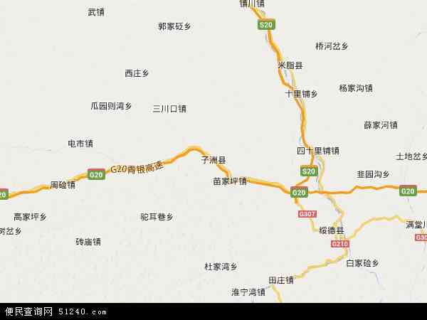 中国陕西省榆林市子洲县地图(卫星地图)图片