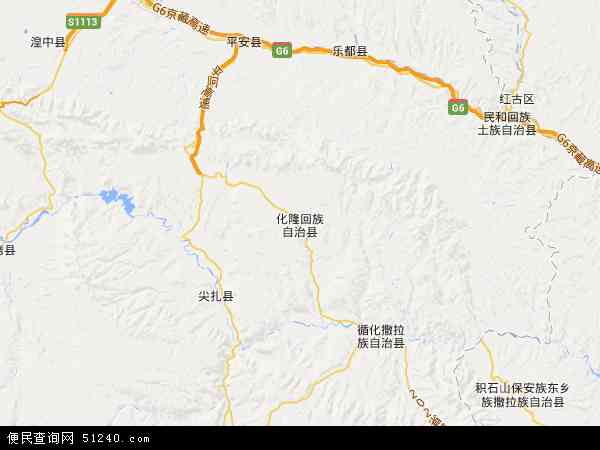 中国青海省海东市化隆回族自治县阿什奴乡地图图片