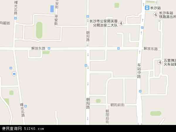中国湖南省长沙市芙蓉区朝阳街地图(卫星地图)图片