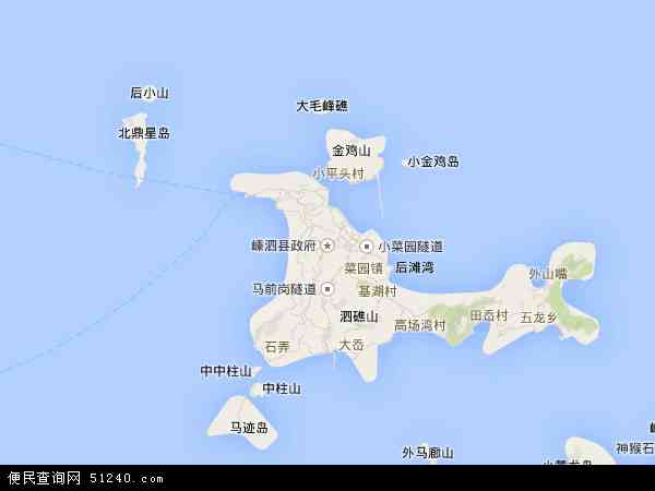 中国浙江省舟山市嵊泗县地图(卫星地图)图片