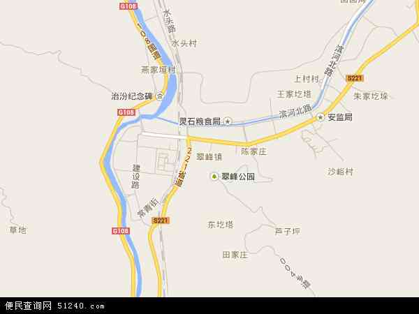 中国山西省晋中市灵石县翠峰镇地图(卫星地图)图片
