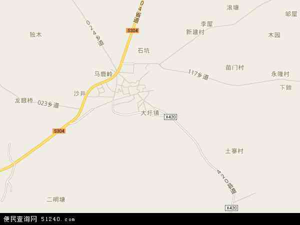中国广西壮族自治区贵港市港北区大圩镇地图(卫星地图)图片