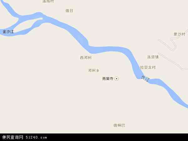 中国西藏自治区昌都地区江达县邓柯乡地图(卫星地图)