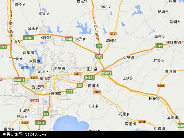 肥东县地图 - 肥东县卫星地图图片