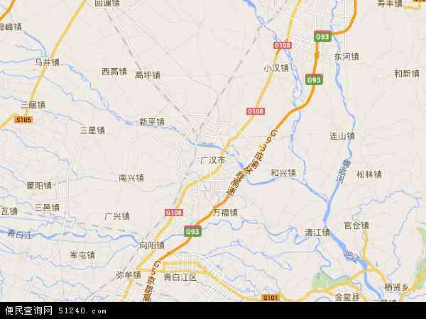 广汉市地图 - 广汉市卫星地图