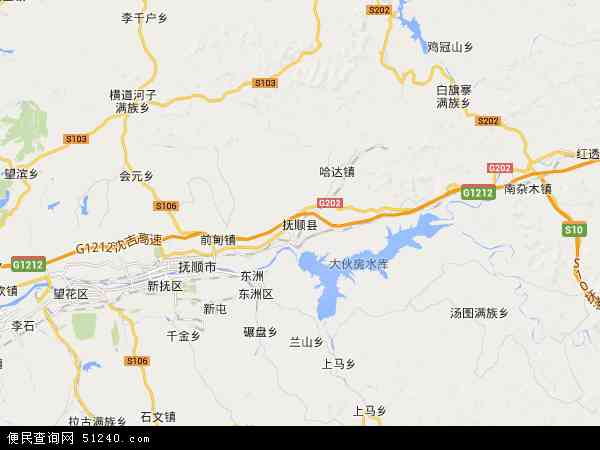 中国辽宁省抚顺市抚顺县救兵镇地图(卫星地图)图片
