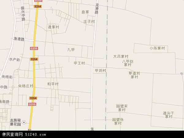 中国山东省烟台市龙口市龙港地图(卫星地图)图片