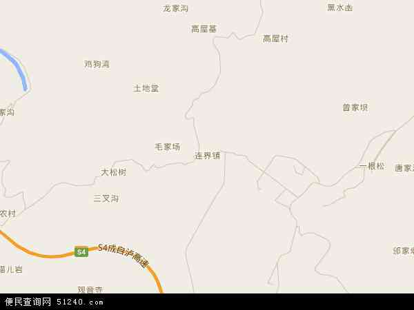 中国四川省内江市威远县连界镇地图(卫星地图)图片