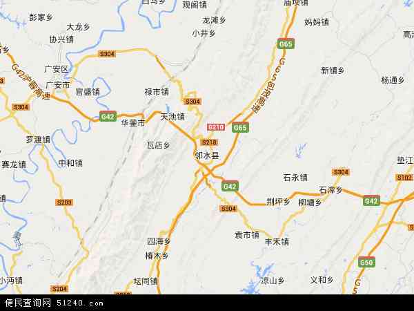中国四川省广安市邻水县地图(卫星地图)图片