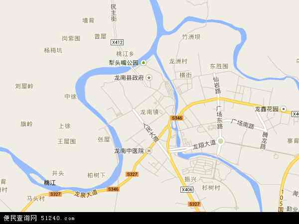 江西龙南地图内容江西龙南地图版面设计