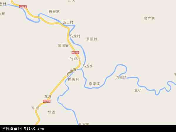 中国湖南省怀化市通道侗族自治县马龙乡地图(卫星地图)图片