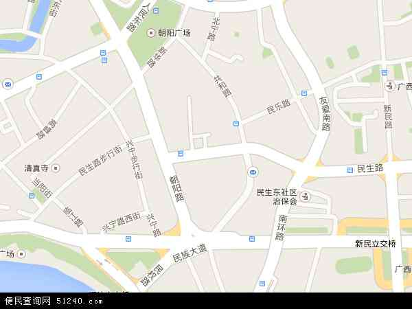 中国广西壮族自治区南宁市兴宁区民生地图(卫星地图)