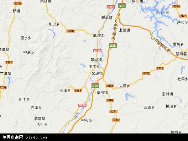 中国江西省抚州市南丰县地图(卫星地图)图片