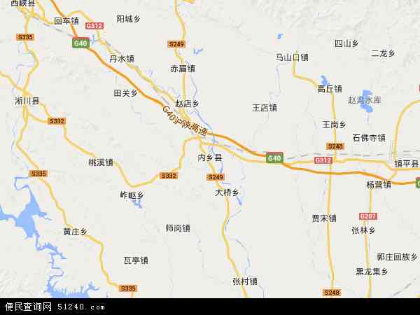 中国河南省南阳市内乡县地图(卫星地图)图片