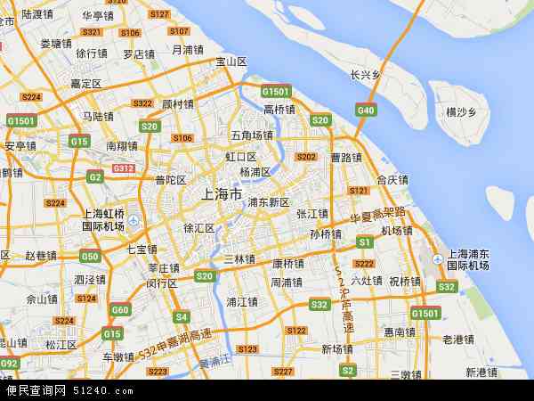 中国上海市浦东新区地图(卫星地图)