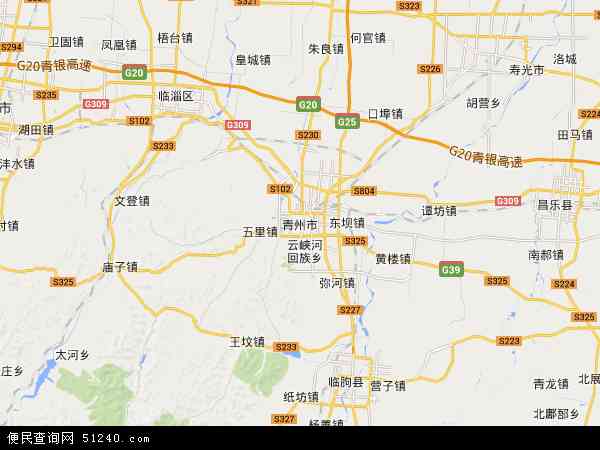 中国山东省潍坊市青州市地图(卫星地图)