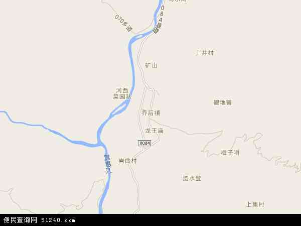 中国云南省大理白族自治州洱源县乔后镇地图(卫星地图)图片