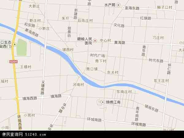 中国江苏省连云港市赣榆县青口镇地图(卫星地图)