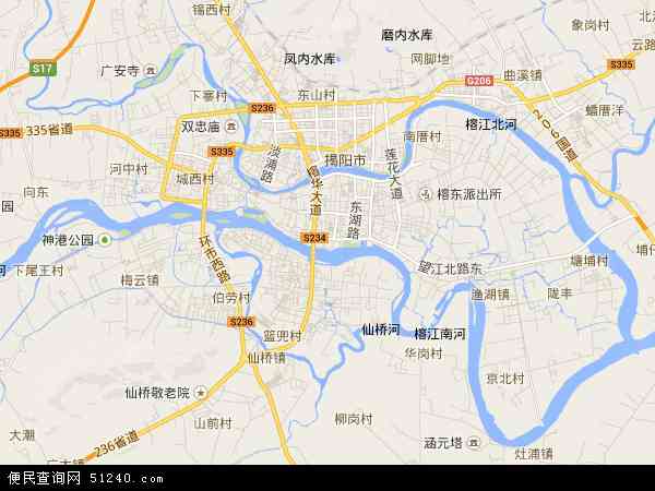中国广东省揭阳市榕城区地图(卫星地图)图片